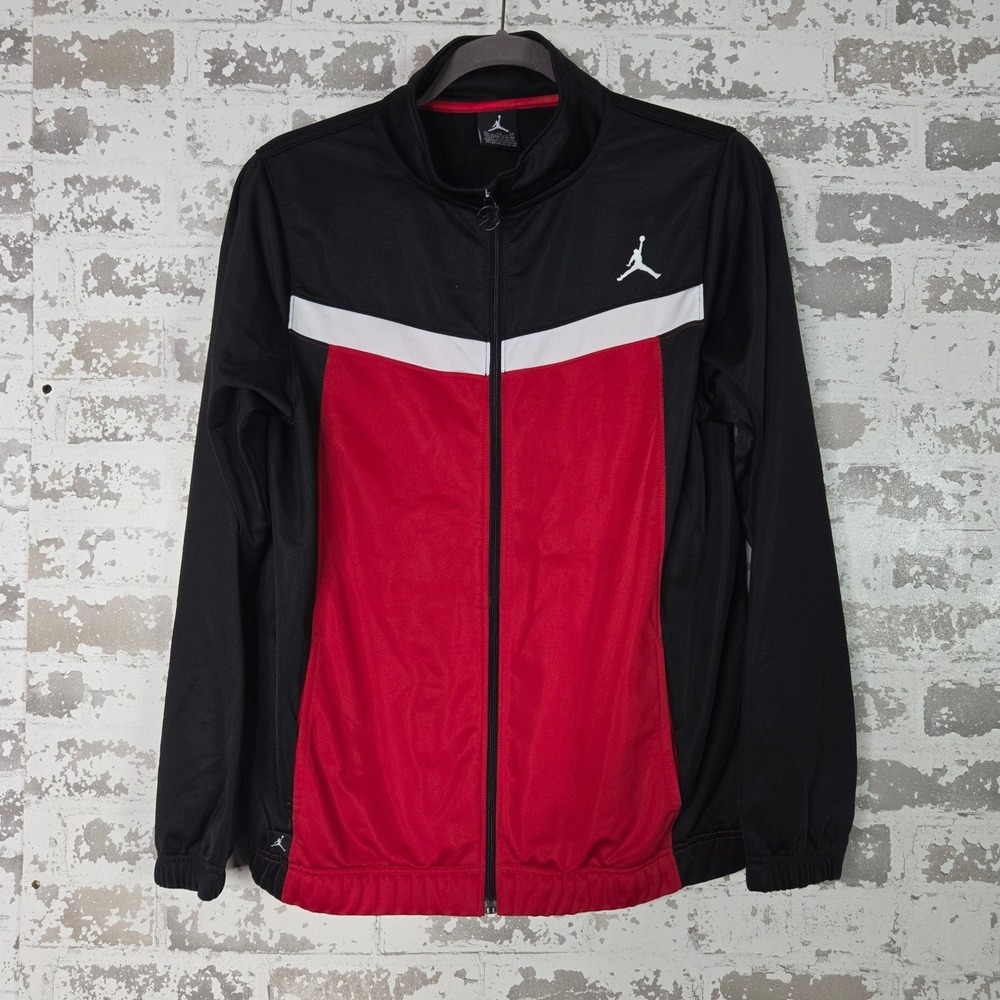 Jordan Track Jacket Boys XL Red Black White Full Zip Jumpman Sporty Streetwear